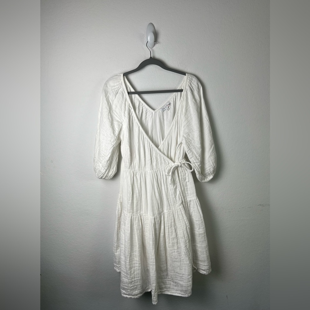 Love, Whit Wrap White Cotton Gauze Dress